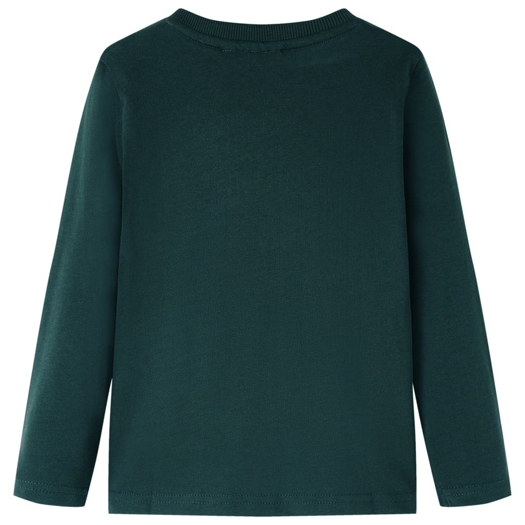 Kids' T-shirt with Long Sleeves Dark Green 92