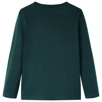 Kids' T-shirt with Long Sleeves Dark Green 140