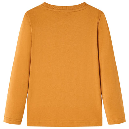 Kids' T-shirt with Long Sleeves Dark Ochre 104