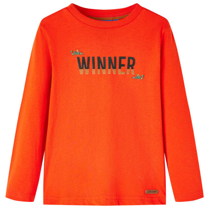 Kids' T-shirt with Long Sleeves Bright Orange 92