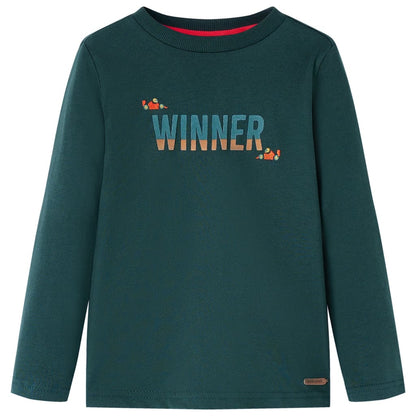 Kids' T-shirt with Long Sleeves Dark Green 104