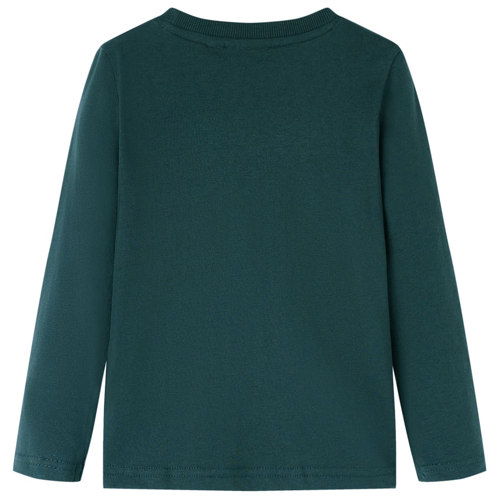 Kids' T-shirt with Long Sleeves Dark Green 140