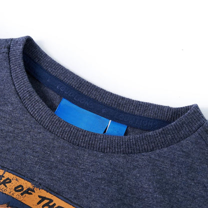 Kids' T-shirt with Long Sleeves Dark Blue Melange 104