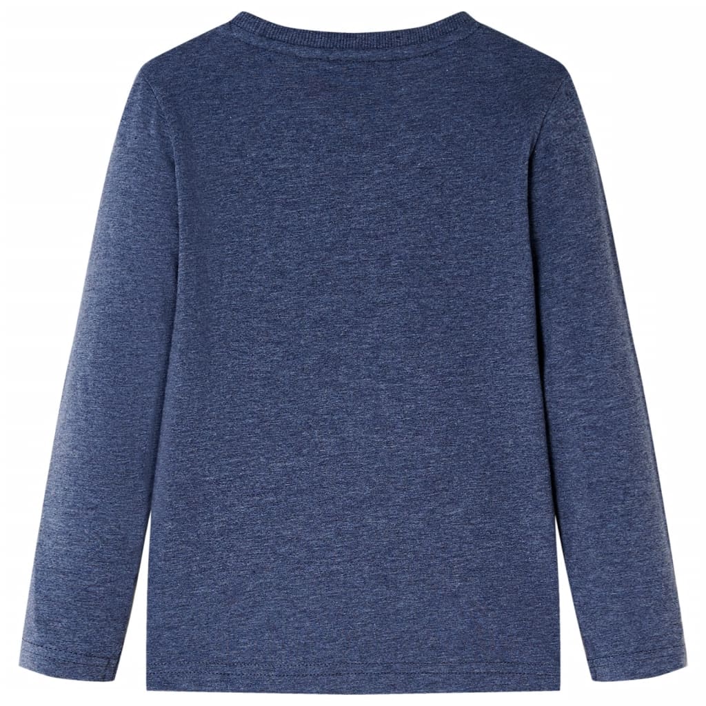 Kids' T-shirt with Long Sleeves Dark Blue Melange 140