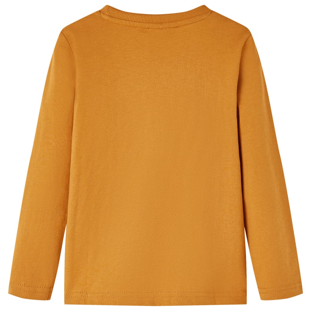 Kids' T-shirt with Long Sleeves Dark Ochre 104