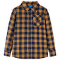 Kids' Plaid Shirt Cognac and Blue 92