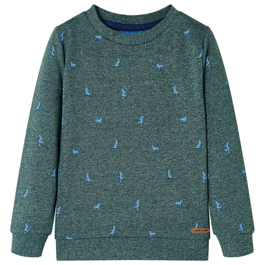 Kids' Sweatshirt Dark Green Melange 92