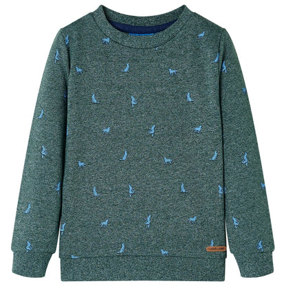 Kids' Sweatshirt Dark Green Melange 116