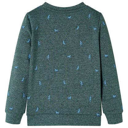 Kids' Sweatshirt Dark Green Melange 128