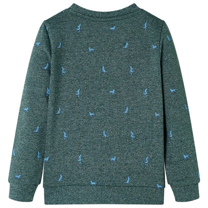 Kids' Sweatshirt Dark Green Melange 140