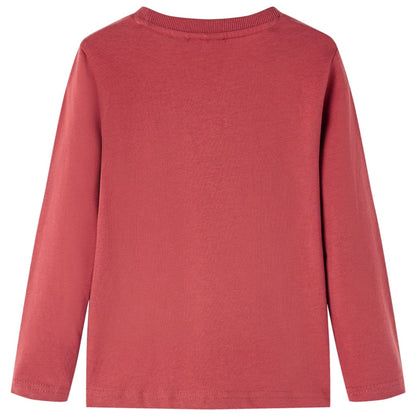 Kids' T-shirt with Long Sleeves Burnt Red 92