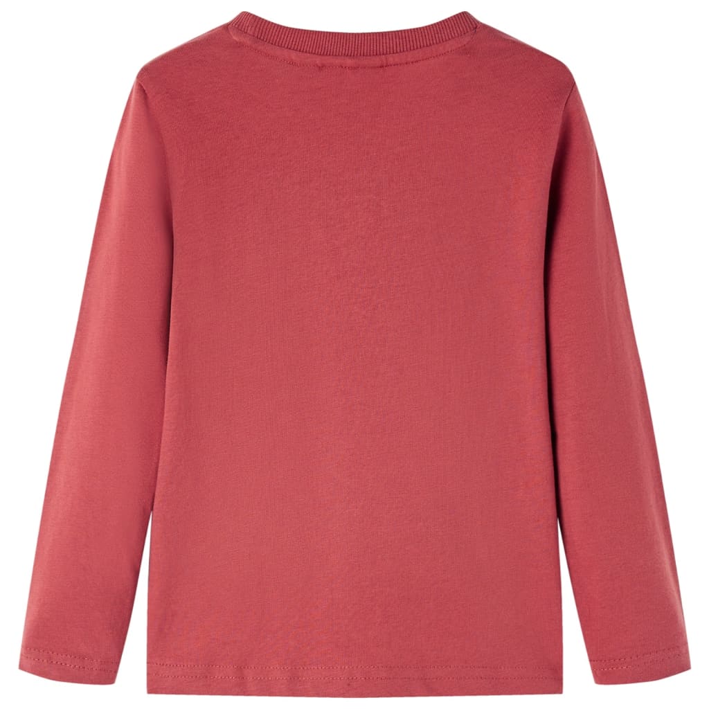 Kids' T-shirt with Long Sleeves Burnt Red 116