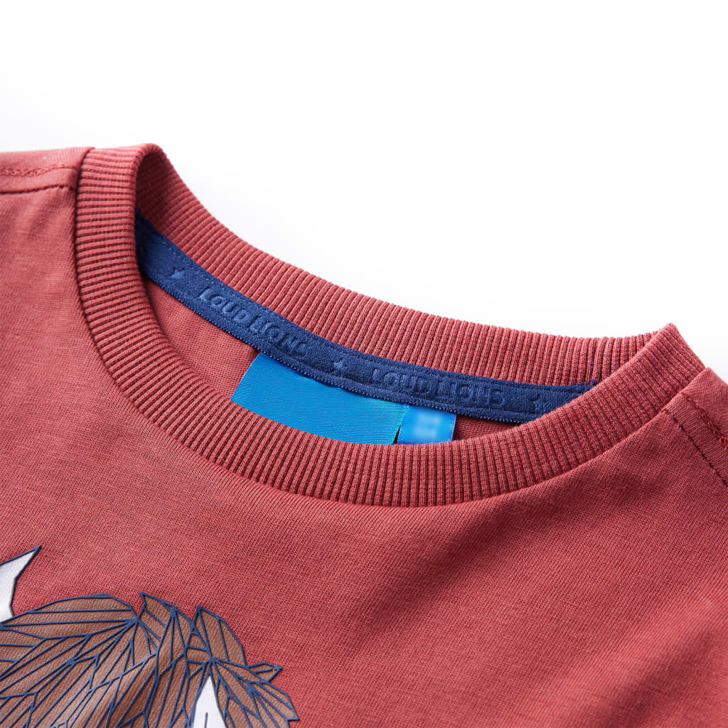 Kids' T-shirt with Long Sleeves Burnt Red 116