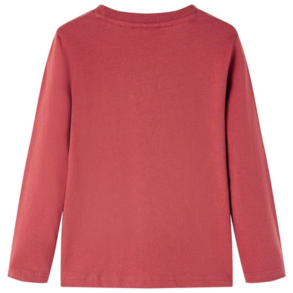 Kids' T-shirt with Long Sleeves Burnt Red 128