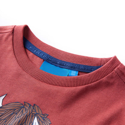 Kids' T-shirt with Long Sleeves Burnt Red 140