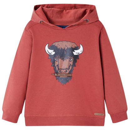 Kids' Hooded Sweatshirt Burnt Red 128