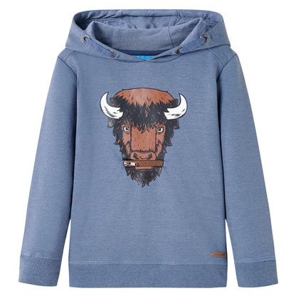 Kids' Hooded Sweatshirt Blue Melange 104