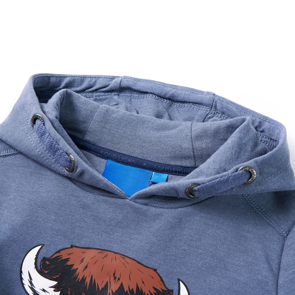 Kids' Hooded Sweatshirt Blue Melange 104