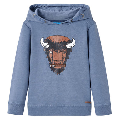 Kids' Hooded Sweatshirt Blue Melange 128