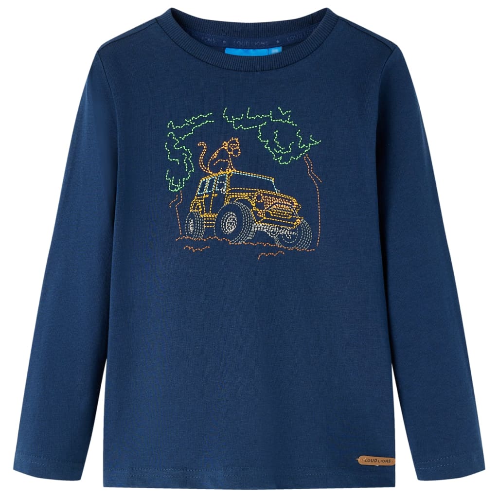 Kids' T-shirt with Long Sleeves Navy Blue 128