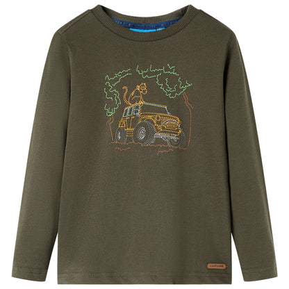 Kids' T-shirt with Long Sleeves Khaki 104