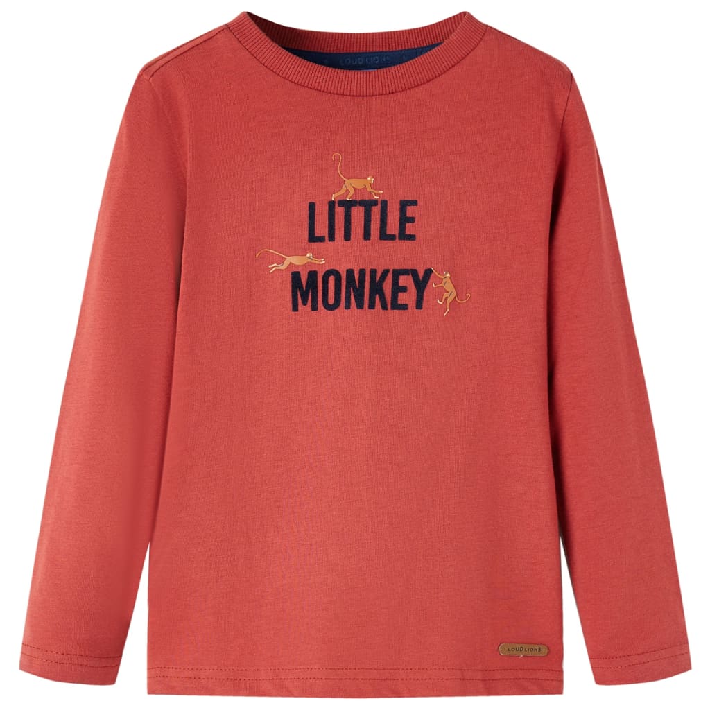 Kids' T-shirt with Long Sleeves Burnt Red 92