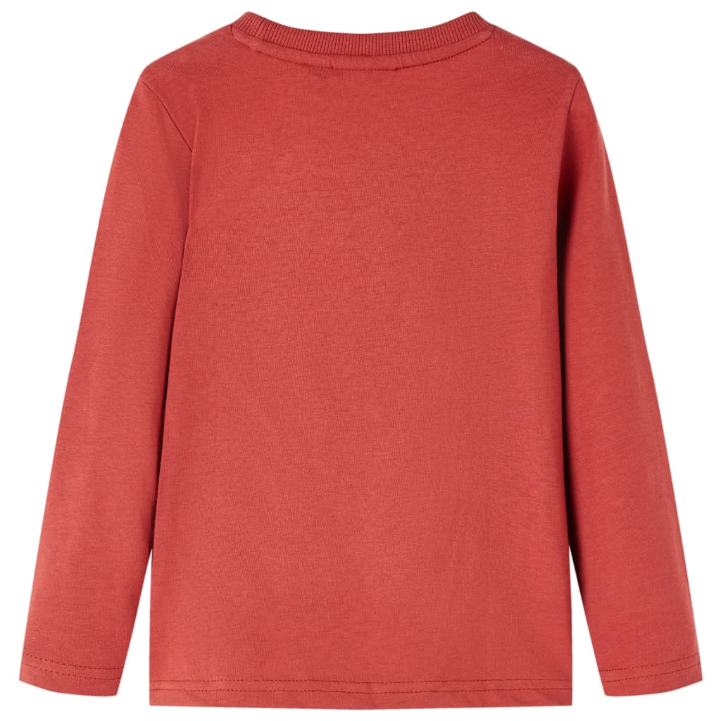 Kids' T-shirt with Long Sleeves Burnt Red 92