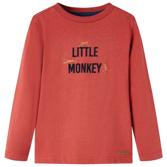 Kids' T-shirt with Long Sleeves Burnt Red 128