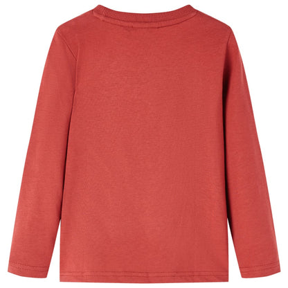 Kids' T-shirt with Long Sleeves Burnt Red 128