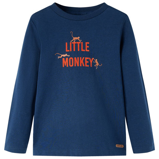 Kids' T-shirt with Long Sleeves Navy Blue 128