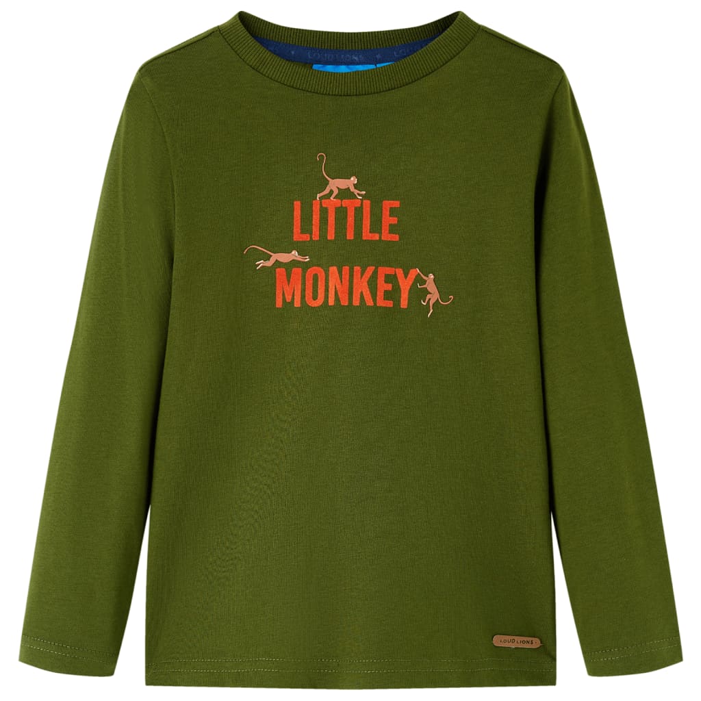 Kids' T-shirt with Long Sleeves Dark Khaki 104