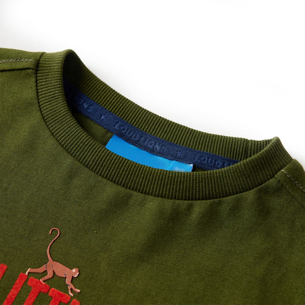 Kids' T-shirt with Long Sleeves Dark Khaki 104