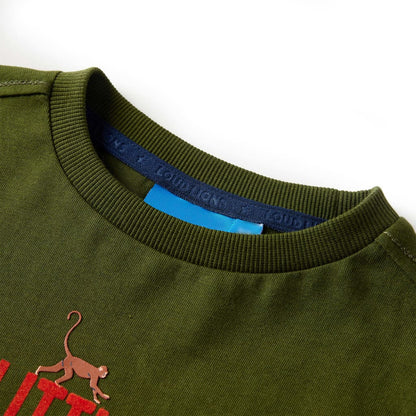 Kids' T-shirt with Long Sleeves Dark Khaki 116