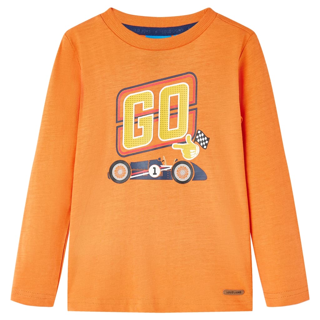 Kids' T-shirt with Long Sleeves Dark Orange 104