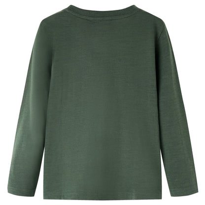 Kids' T-shirt with Long Sleeves Dark Green 92