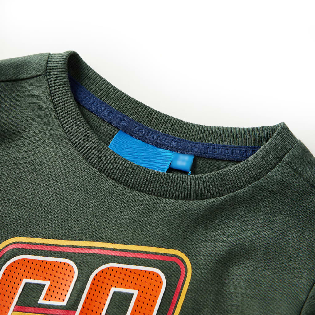 Kids' T-shirt with Long Sleeves Dark Green 92