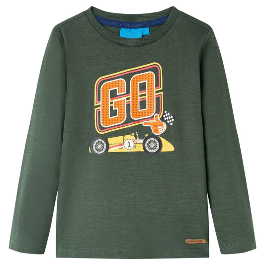 Kids' T-shirt with Long Sleeves Dark Green 104