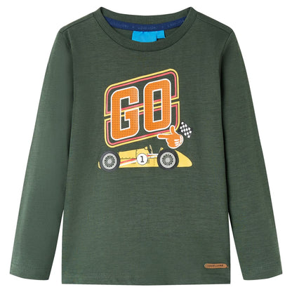 Kids' T-shirt with Long Sleeves Dark Green 140