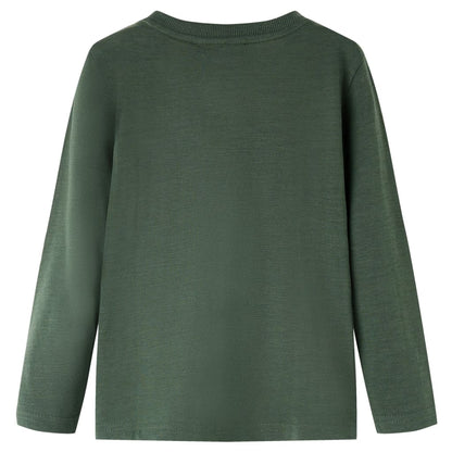 Kids' T-shirt with Long Sleeves Dark Green 140