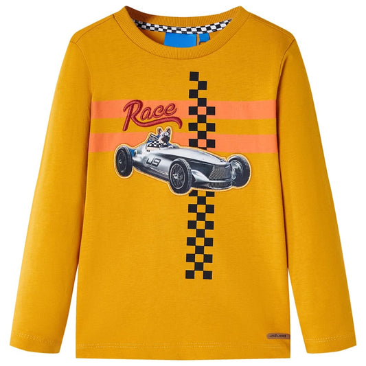 Kids' T-shirt with Long Sleeves Ochre 140