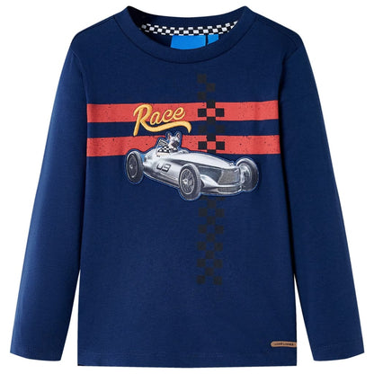 Kids' T-shirt with Long Sleeves Navy 128