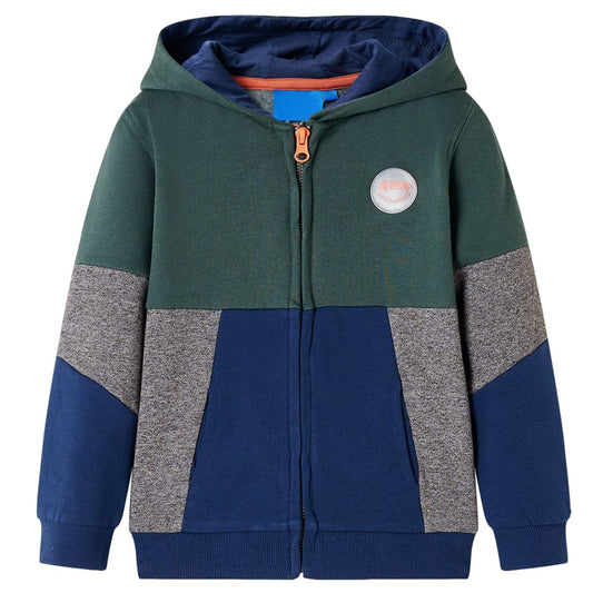 Kids' Hooded Sweatshirt with Zip Dark Green 92