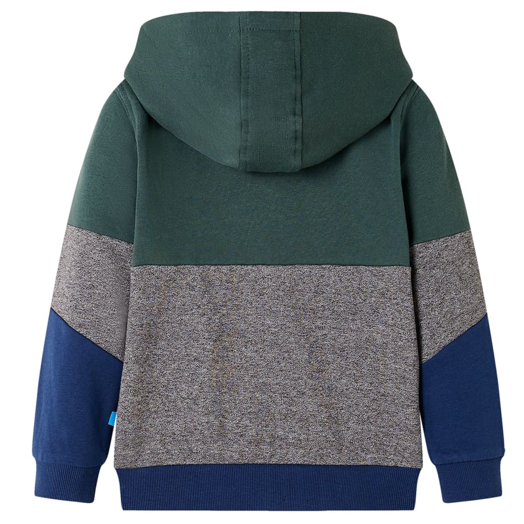 Kids' Hooded Sweatshirt with Zip Dark Green 116