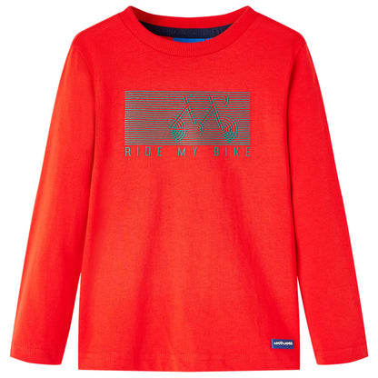 Kids' T-shirt with Long Sleeves Red 92