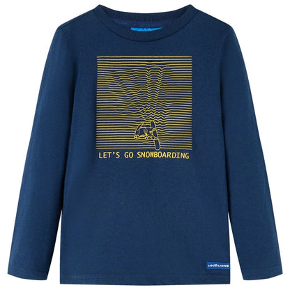 Kids' T-shirt with Long Sleeves Navy Blue 128