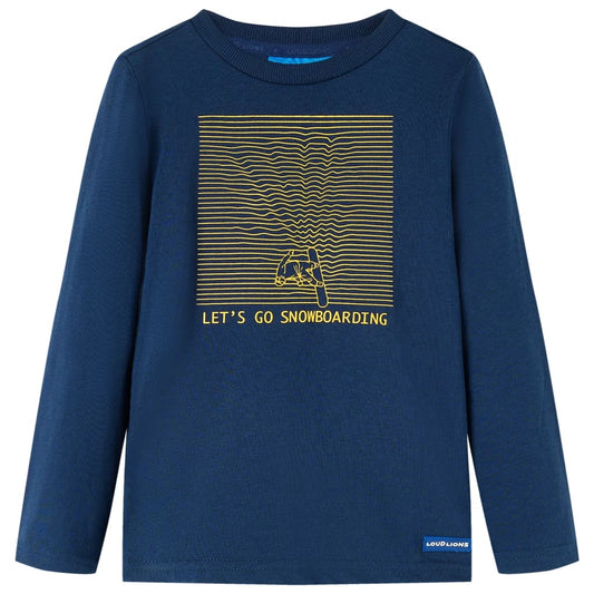 Kids' T-shirt with Long Sleeves Navy Blue 140