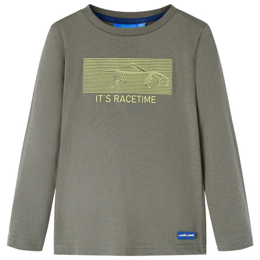 Kids' T-shirt with Long Sleeves Khaki 92