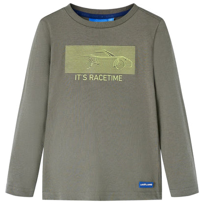 Kids' T-shirt with Long Sleeves Khaki 128