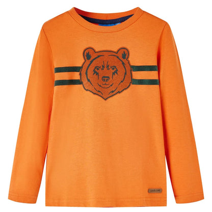 Kids' T-shirt with Long Sleeves Dark Orange 92