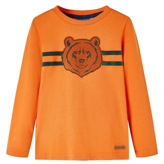 Kids' T-shirt with Long Sleeves Dark Orange 92